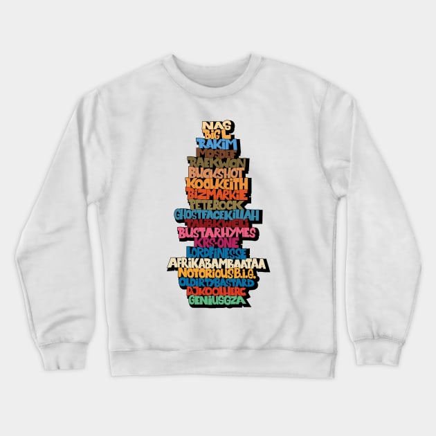 Rap Legends. Funky Design. Hip hop Allstars 90´s. Crewneck Sweatshirt by Boogosh